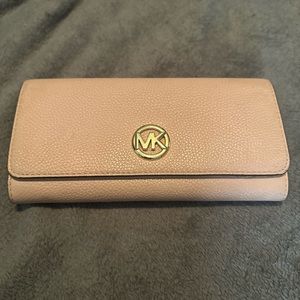 Pink MK flap wallet